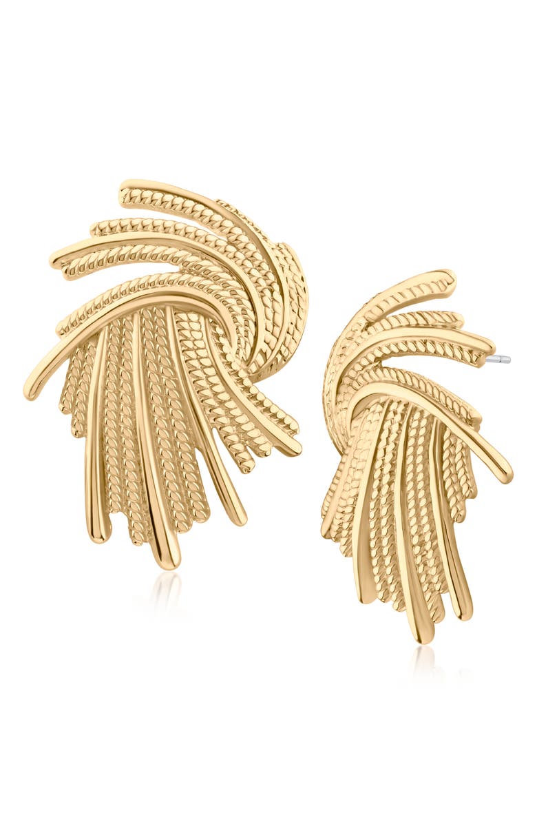 JARDIN Whispy Strands Statement Earrings, Main, color, Gold
