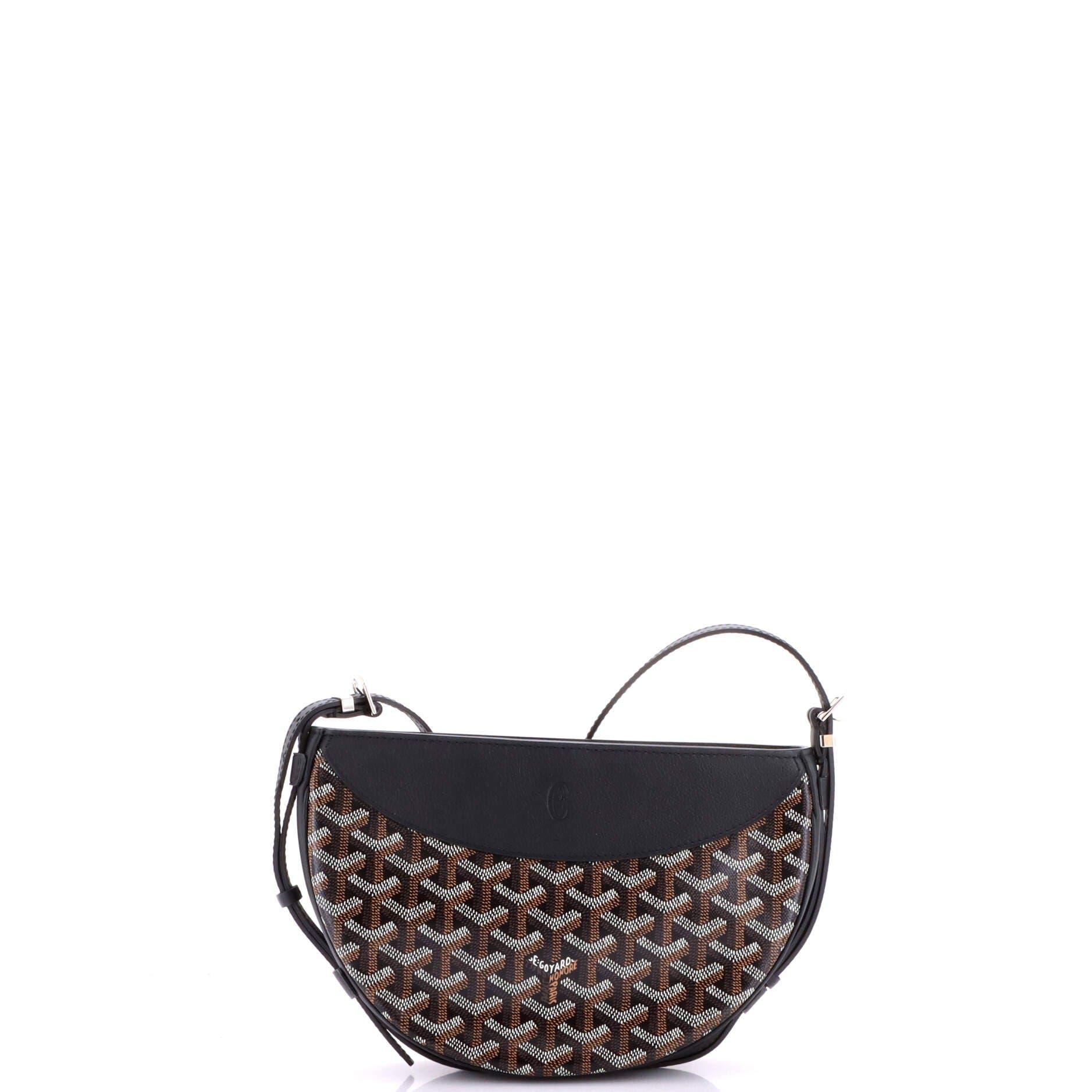 Hirondelle Shoulder Bag Coated Canvas and Leather, Alternate, color, Black