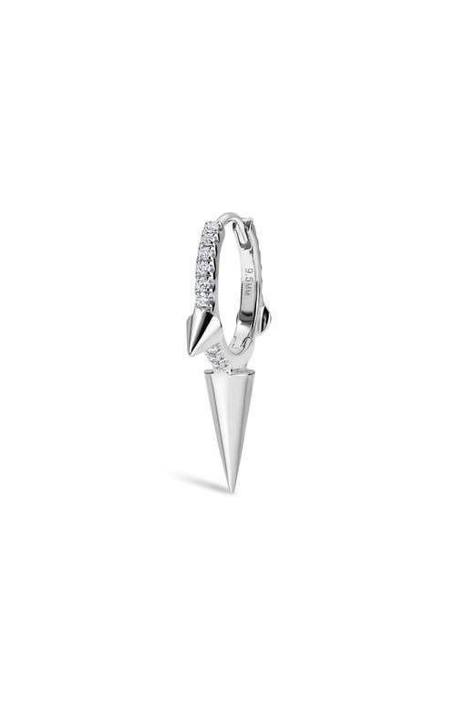 Maria Tash 18kt White Gold Triple Spike Diamond Huggie Earring In White Gold
