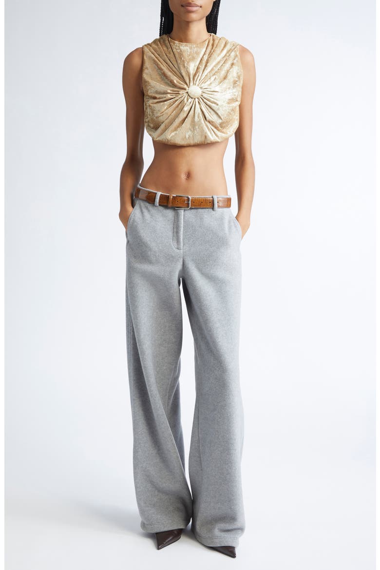 Tilda Velvet Cushion Crop Top, Alternate, color, GOLD