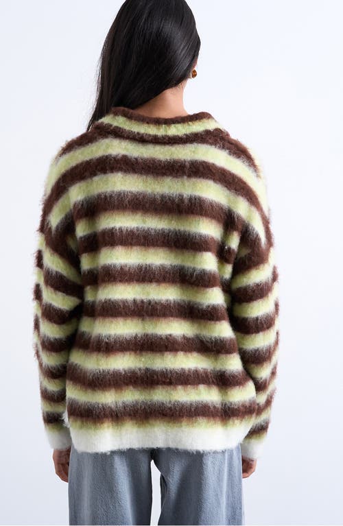 Topshop Fluffy Polo Sweater In Multi