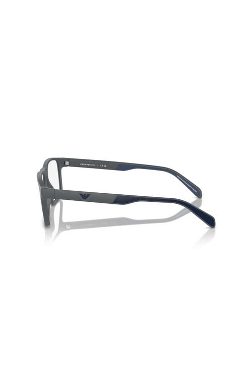 Emporio Armani 56mm Rectangle Optical Glasses In Gray