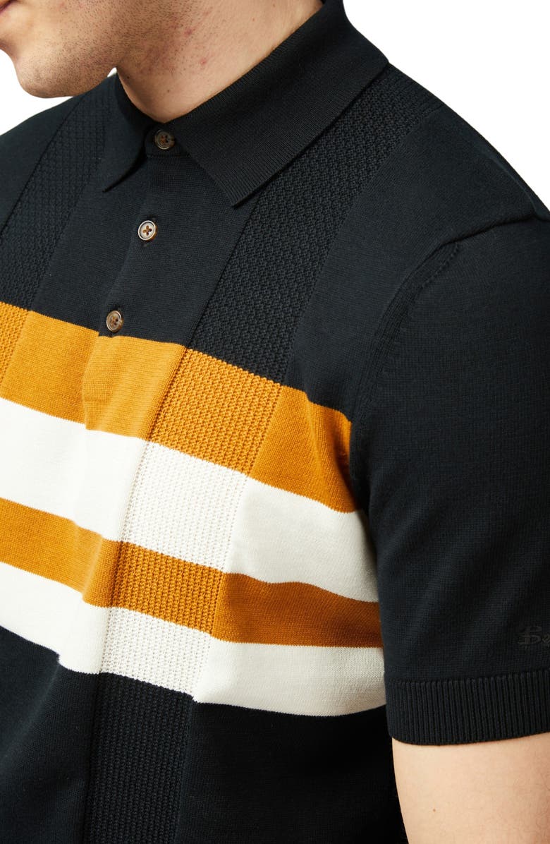Ben Sherman Chest Stripe Organic Cotton Polo Sweater, Alternate, color, 