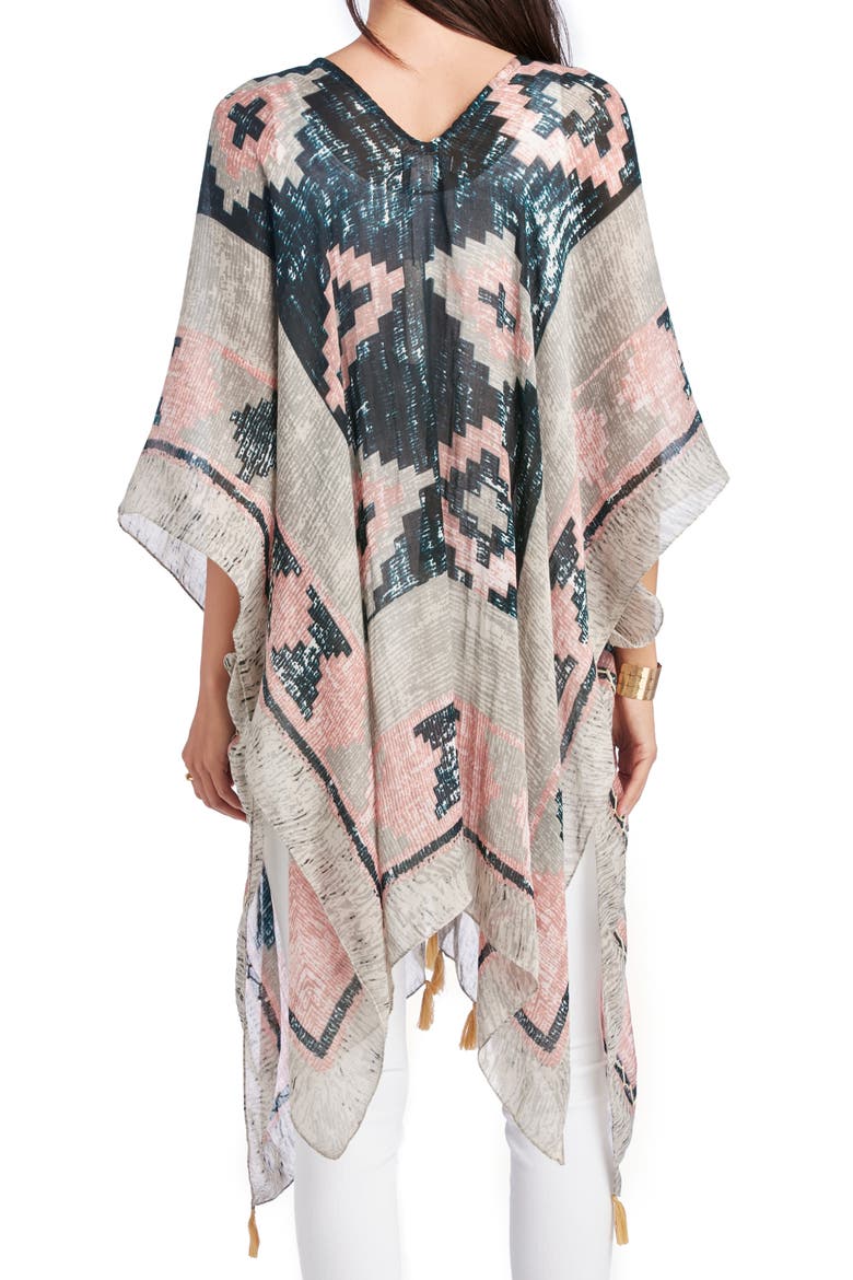 Geo Print Tassel Caftan, Alternate, color, MULTI