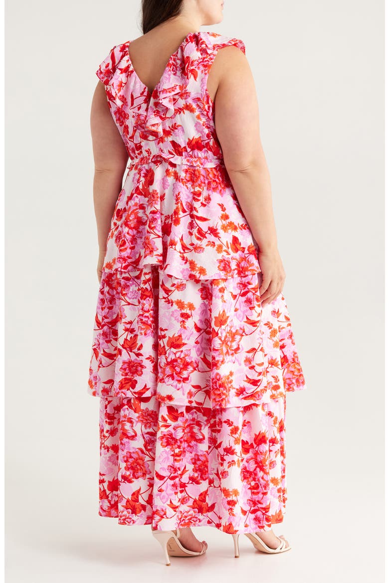 Ruffle Tiered Sleeveless Maxi Dress, Alternate, color, PURPLE- ESTATE BLOOM