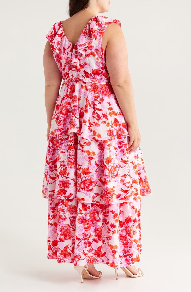 Chelsea28 Ruffle Tiered Sleeveless Maxi Dress, Alternate, color, Purple- Estate Bloom