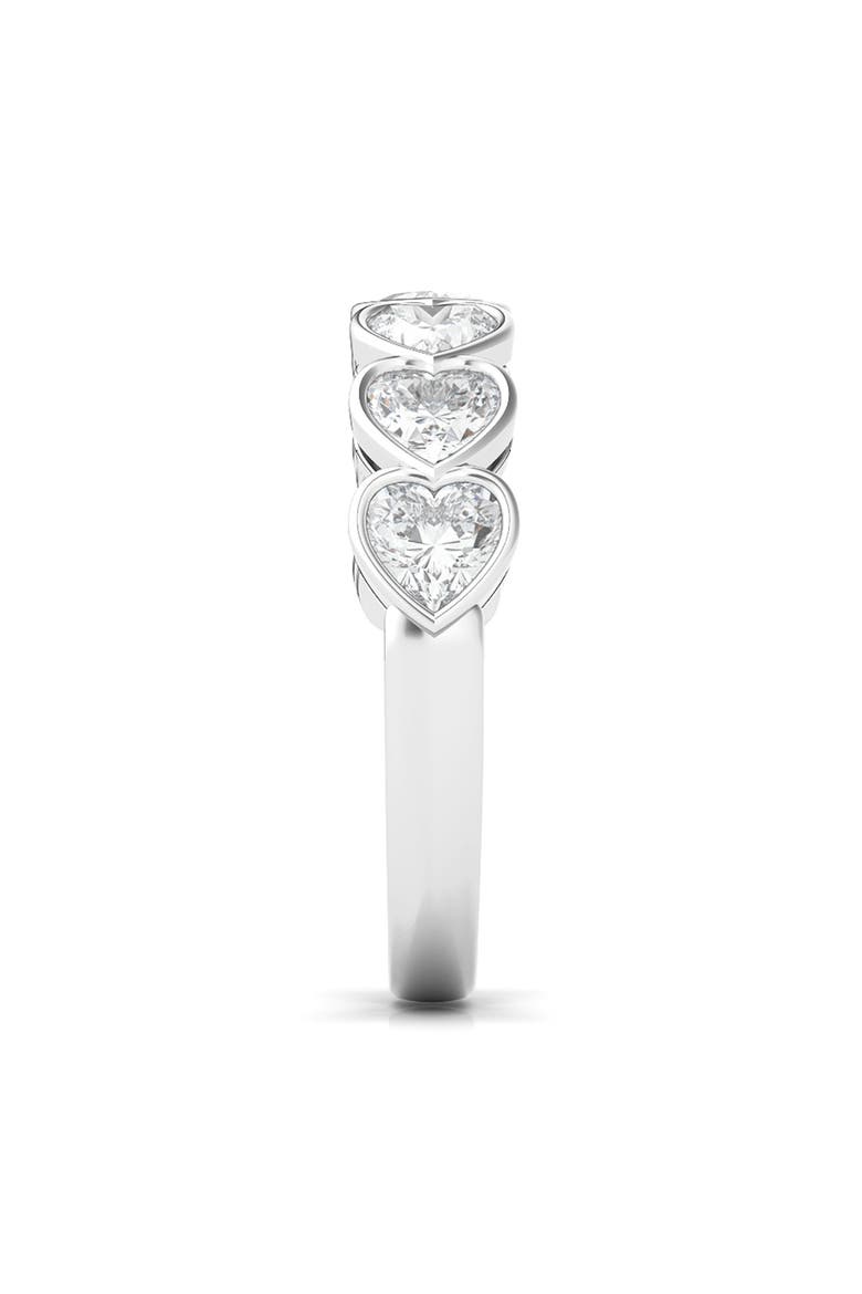 Bezel Heart Lab Created Diamond Ring, Alternate, color, WHITE GOLD
