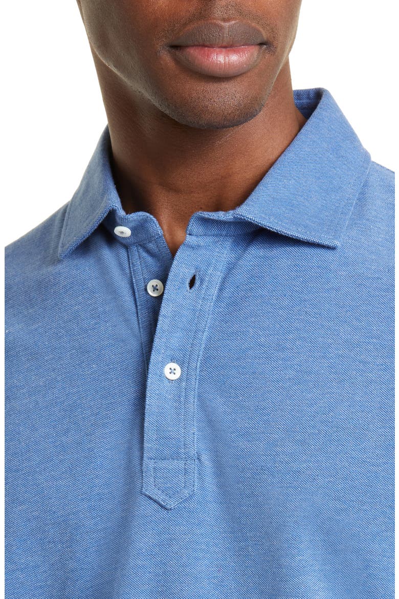 Short Sleeve Cotton Polo, Alternate, color, C210 CLOUD