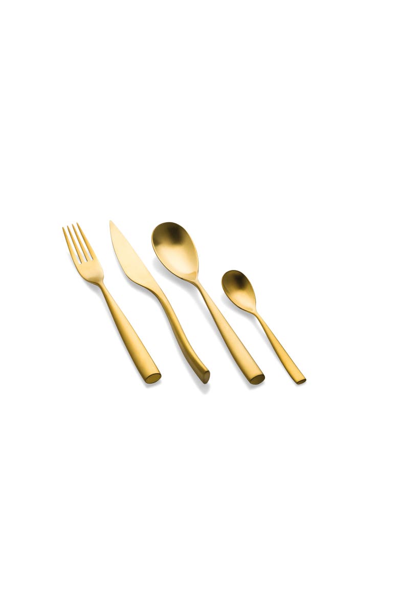 Arte Flatware Set - 20 Pieces, Alternate, color, Ice Gold