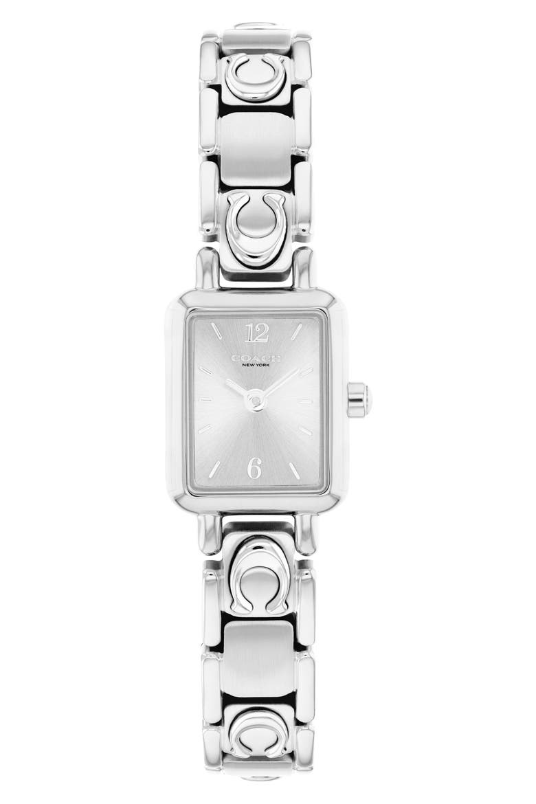 Mara Tank Bracelet Watch, 15.5mm x 19mm, Main, color, SILVER
