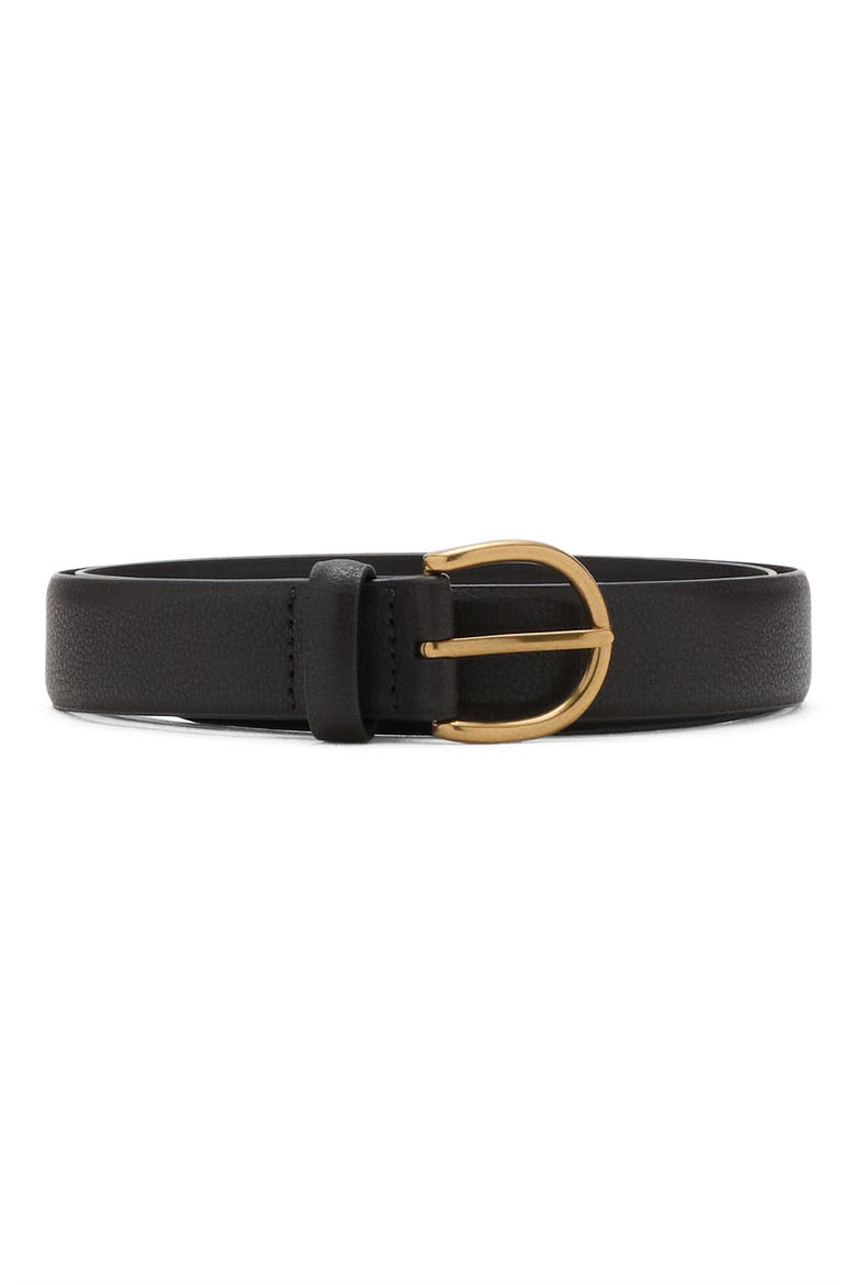 Pebble Leather Belt, Main, color, DARK BROWN