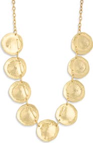 Karine Sultan Textured Disc Frontal Necklace