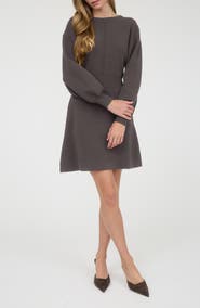 AUGUST SKY Tie Back Long Sleeve Minidress