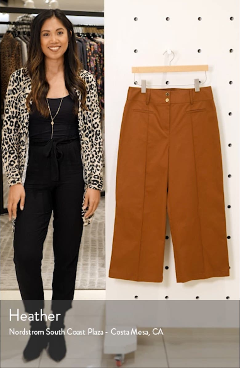 Pop Wide Leg Crop Stretch Cotton Pants, sales video thumbnail