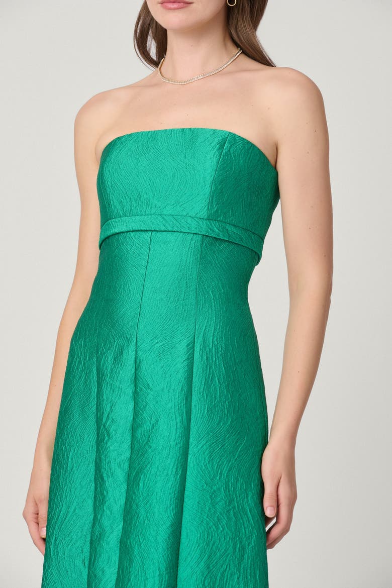 Midnight Nia Emerald Jacquard Dress, Alternate, color, Emerald