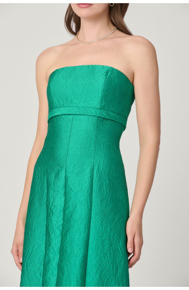 Shoshanna Midnight Nia Emerald Jacquard Dress, Alternate, color, Emerald