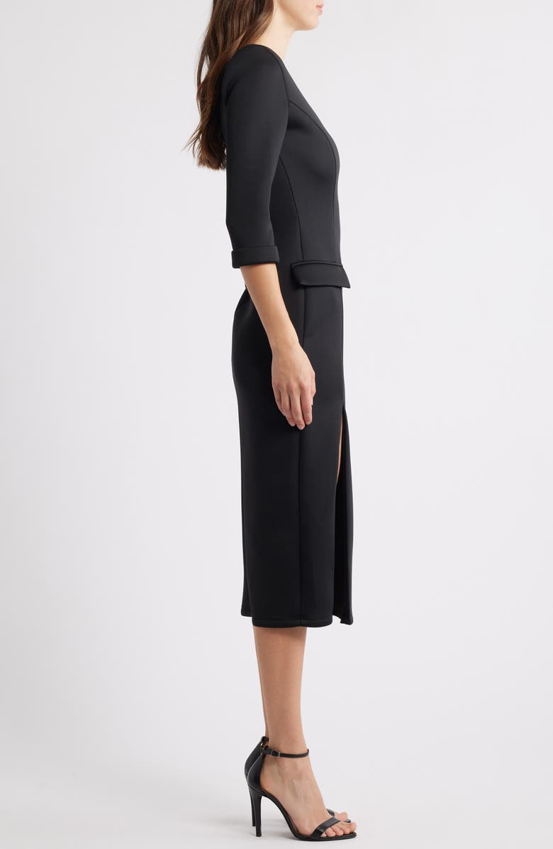 Black Halo Kismet Side Slit Midi Dress, Alternate, color,