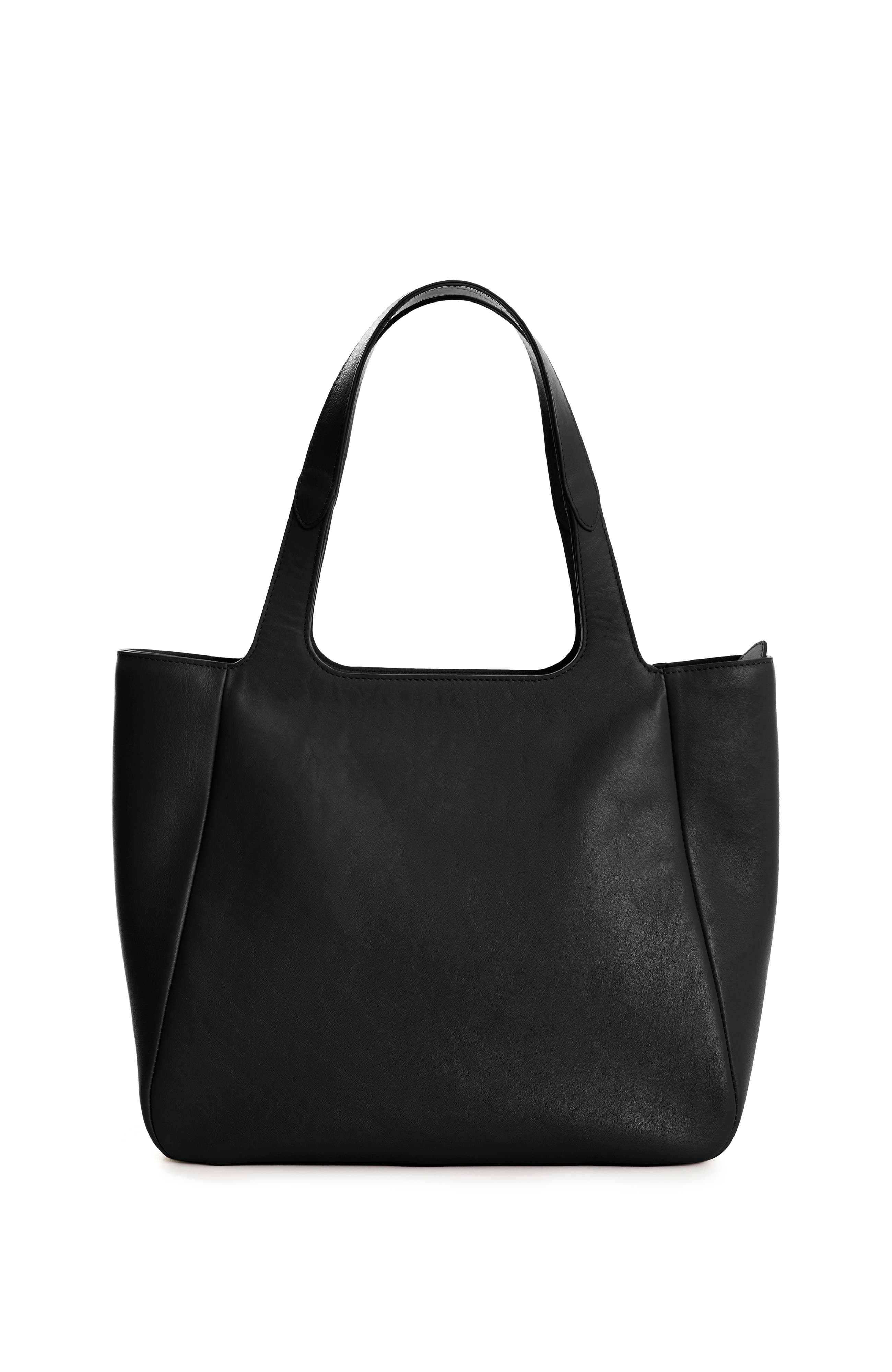 Velez Leather Tote Bag, Alternate, color, Black