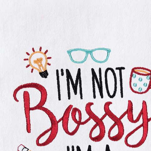 C & F Home C&f Home Bossy Teacher Kitchen And Bathroom Embroidered Hand Towel In Multi