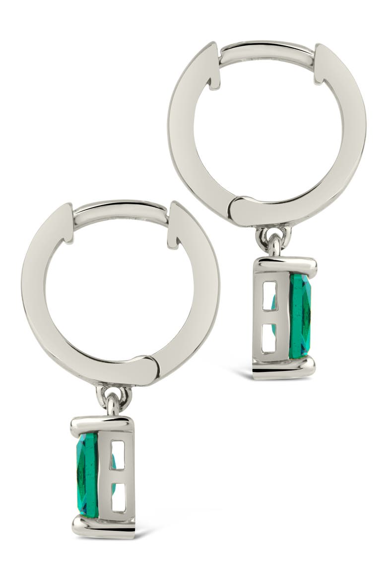 Cirilla CZ Drop Huggie Hoop Earrings, Alternate, color, SILVER