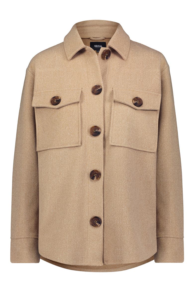 Faux Wool Shacket, Alternate, color, CAMEL
