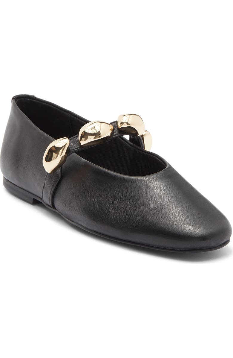Steve Madden Poppin Flat, Main, color, Black Leather