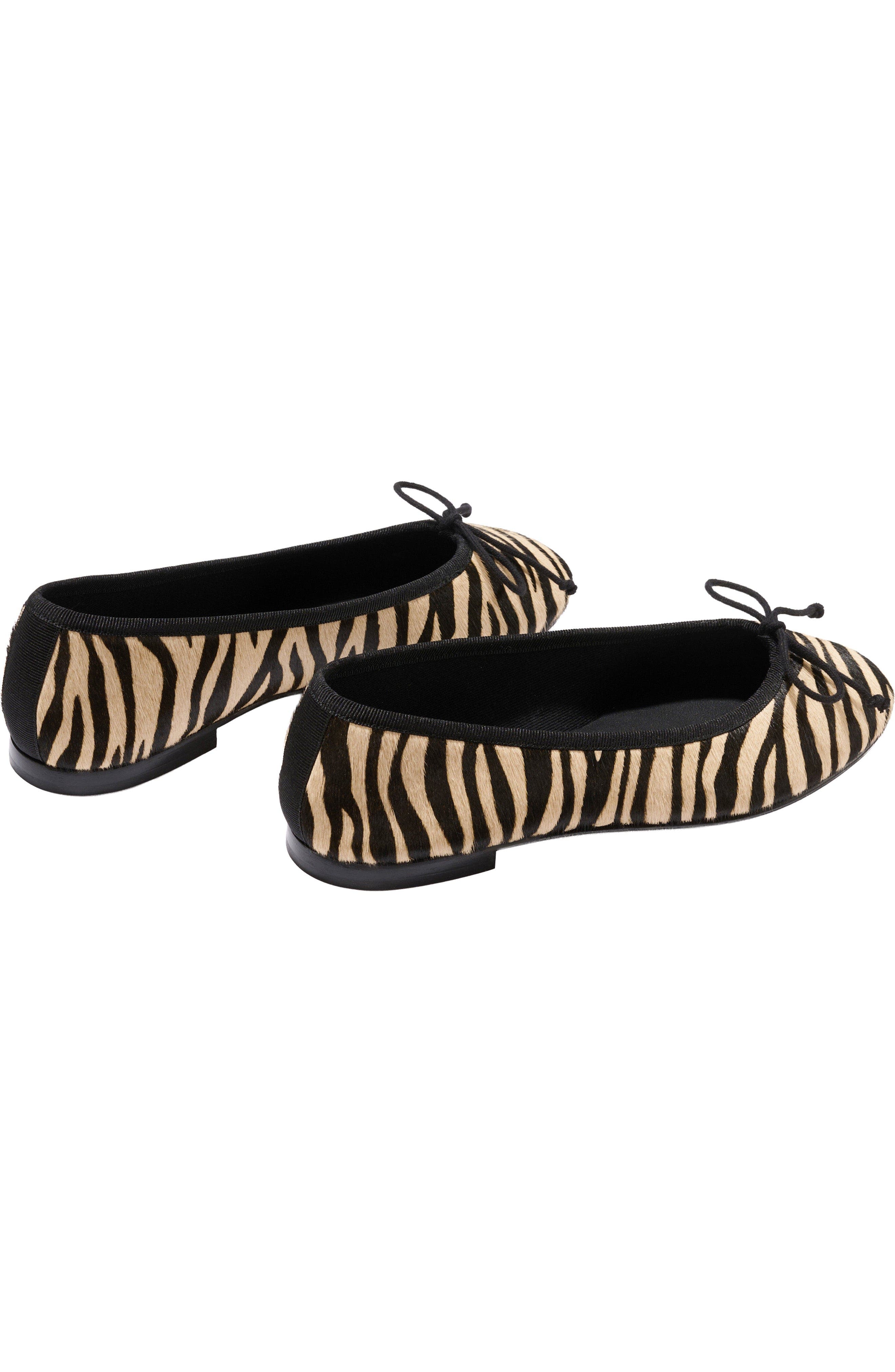 The Demi Flat, Alternate, color, Tan Zebra Haircalf