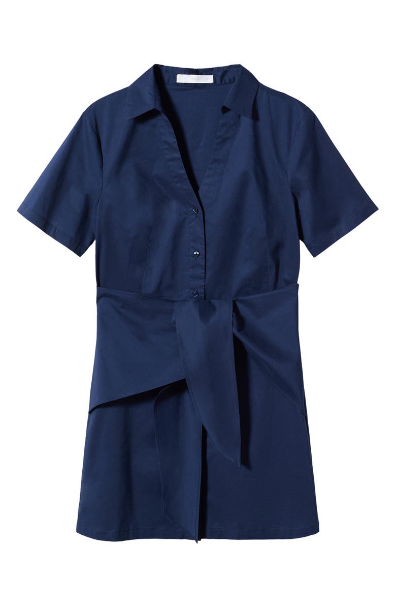 MANGO Bow Cotton Shirtdress, Alternate, color, 