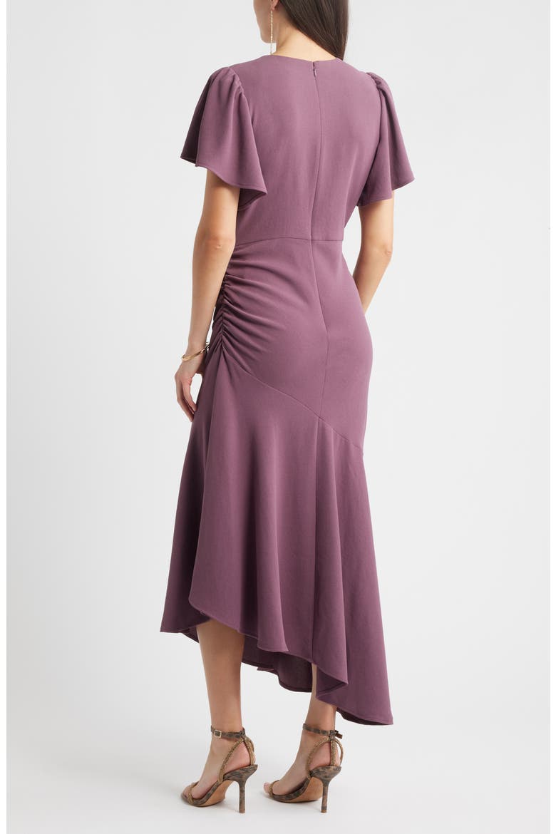 Asymmetric Crepe Maxi Dress, Alternate, color, PURPLE SERUM