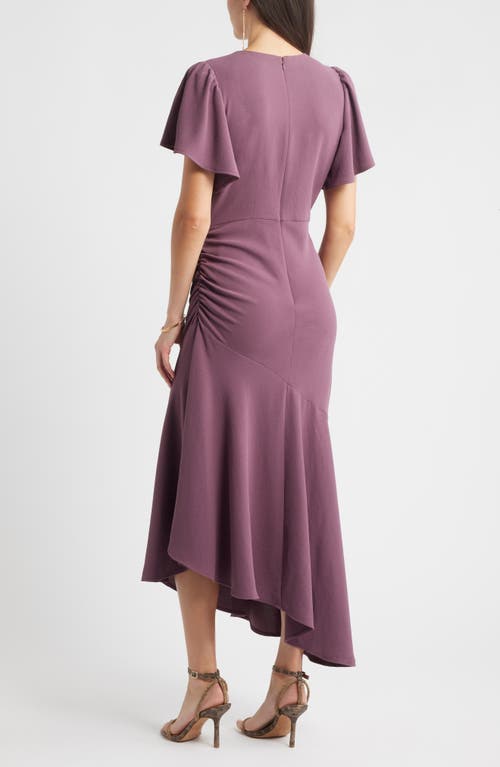 Chelsea28 Asymmetric Crepe Maxi Dress In Purple