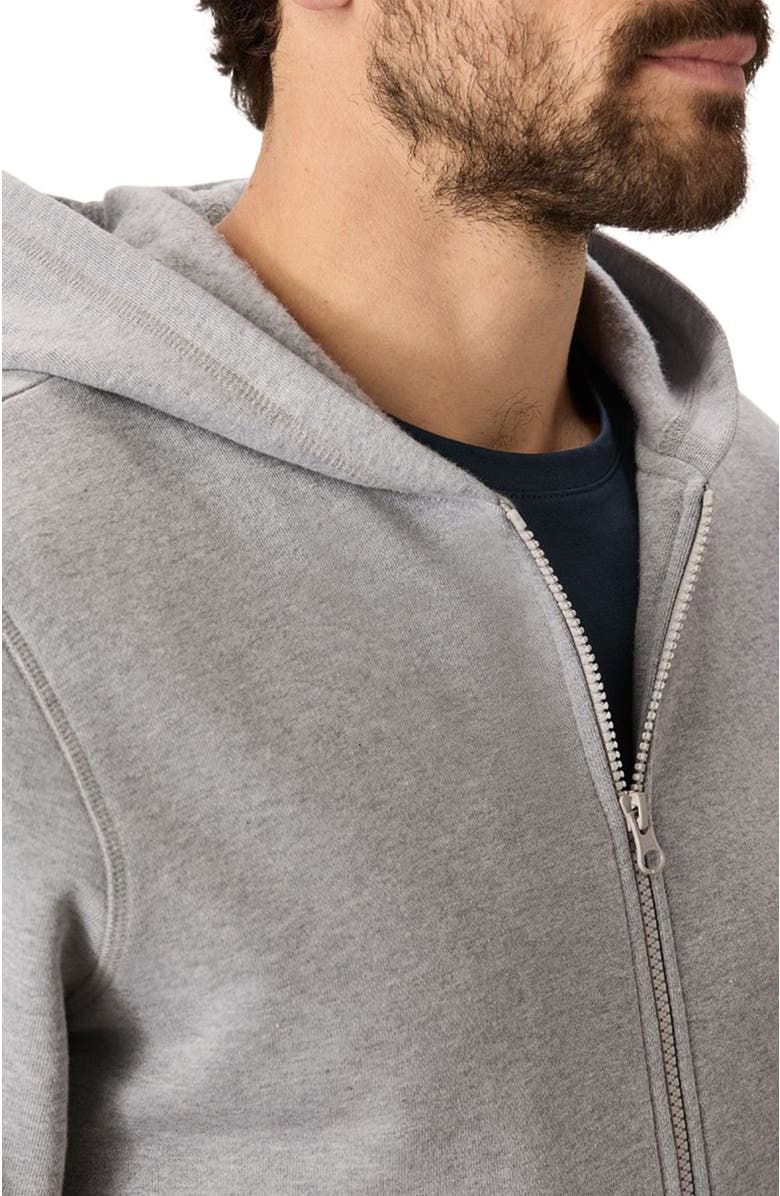 Pact Organic Brushed Fleece Zip Hoodie, Alternate, color, Heather Grey