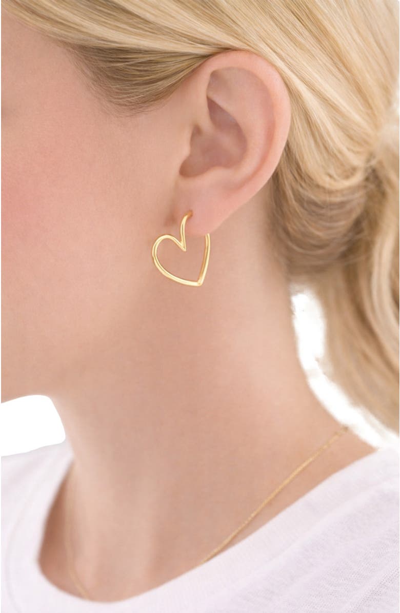 Erin McDermott Jewelry Heart Gold Hoops, Alternate, color, 