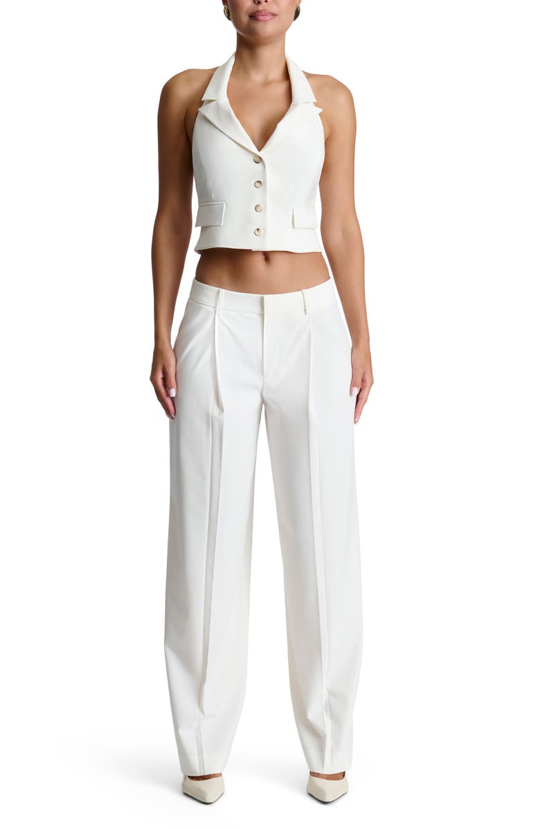 Naked Wardrobe Halter Crop Vest, Alternate, color, White