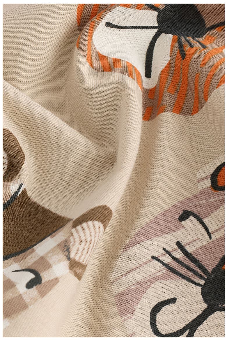 Kids' Safari Print Cotton T-Shirt, Alternate, color, LIGHT BROWN