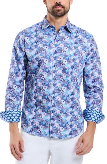 Shop Robert Graham Marius Cotton Button-up Shirt In Blue Multi