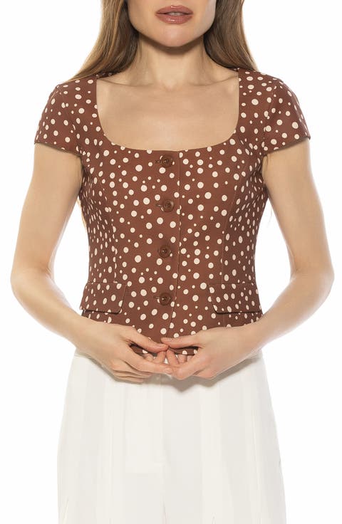 Cap Sleeve Button-Up Top