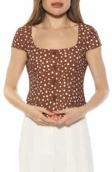 Alexia Admor Cap Sleeve Button-Up Top