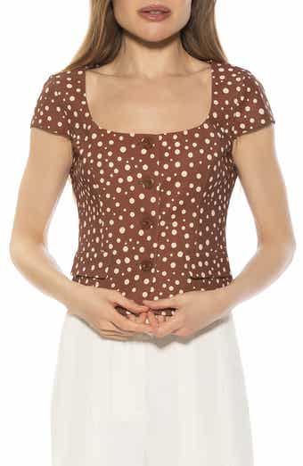Alexia Admor Cap Sleeve Button-Up Top