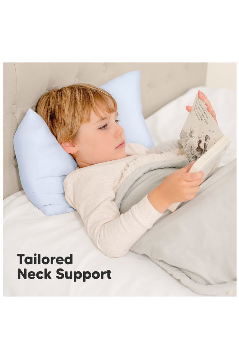 Toddler Pillow with Pillowcase, Alternate, color, Baby Blue