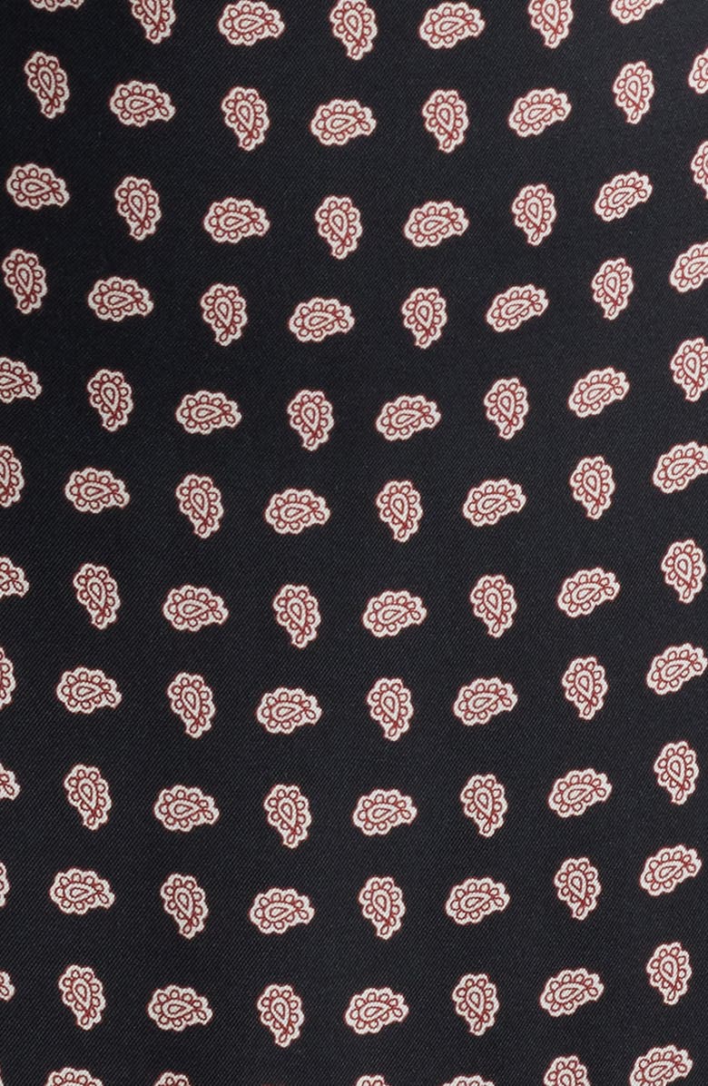 DÔEN Millane Paisley Petal Tie Shoulder Silk Blend Shift Minidress, Alternate, color, Cardinale Foulard