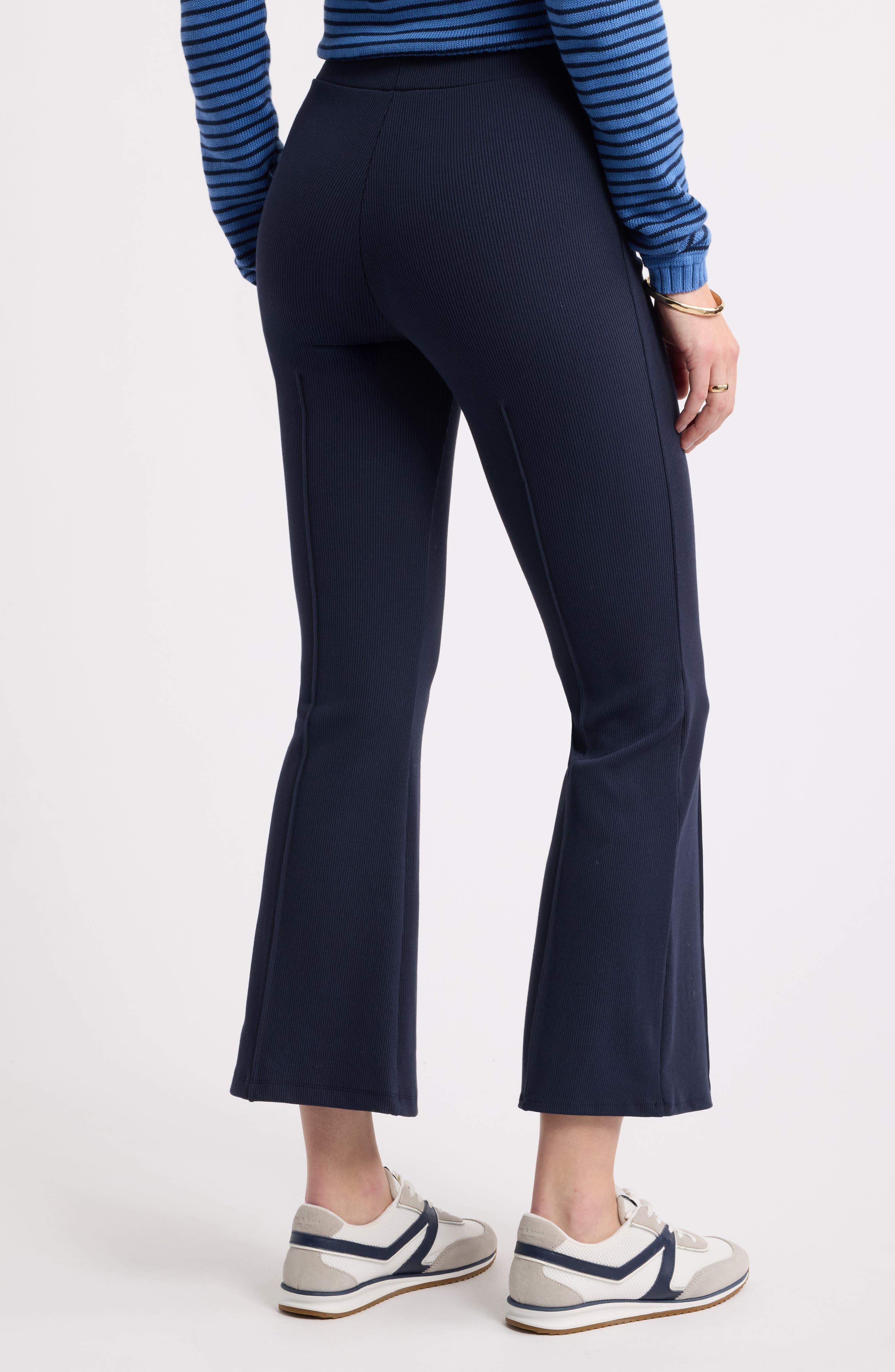 Caslon® Rib Knit Kick Flare Pants (Women) | Nordstrom