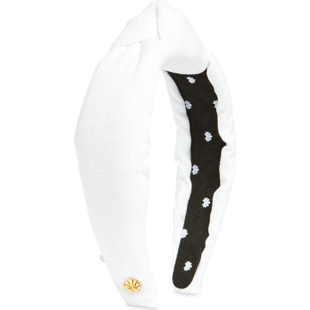 Lele Sadoughi Knotted Linen Headband In White