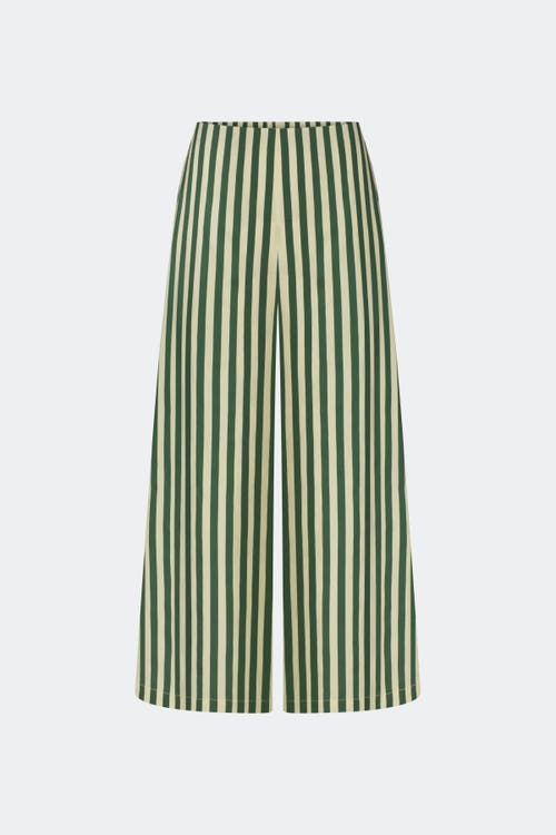 SIMONMILLER Toni Poplin Wide-Leg Cropped Pant in Gummy Green/ecru at Nordstrom, Size X-Small