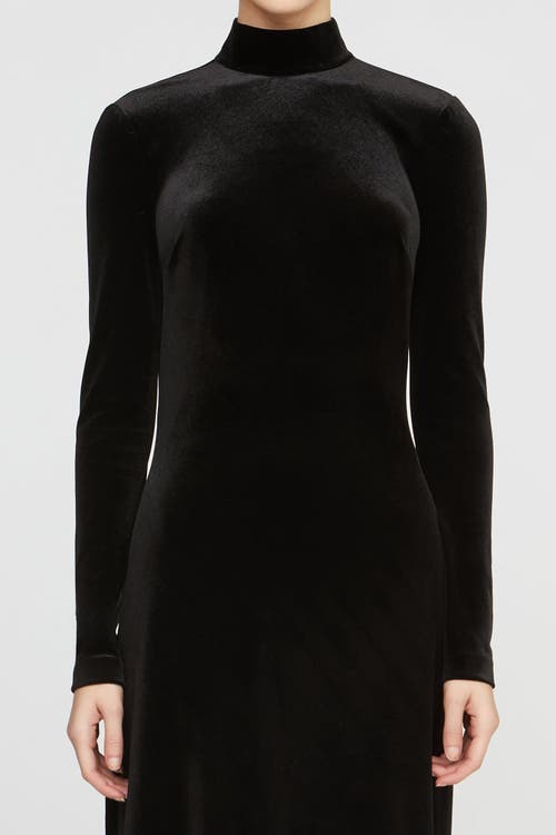 Halston Kaia Velvet Gown In Black
