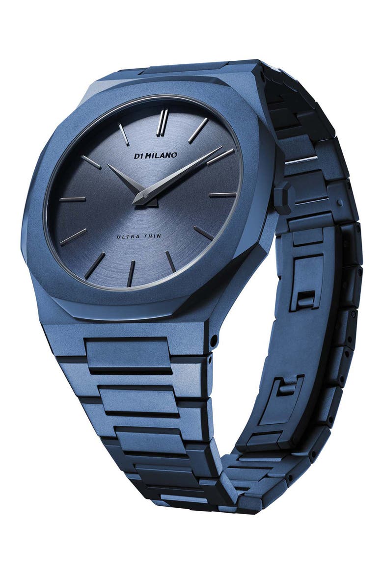 Ultrathin Bracelet Watch, 40mm, Alternate, color, BLUE