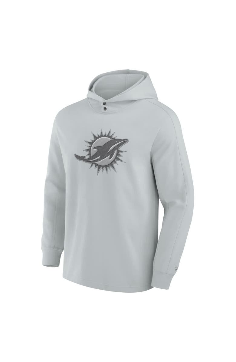 FANATICS Men's Fanatics Gray Miami Dolphins Elements Blaze Tri-Blend Long Sleeve Hoodie T-Shirt, Alternate, color, Gray