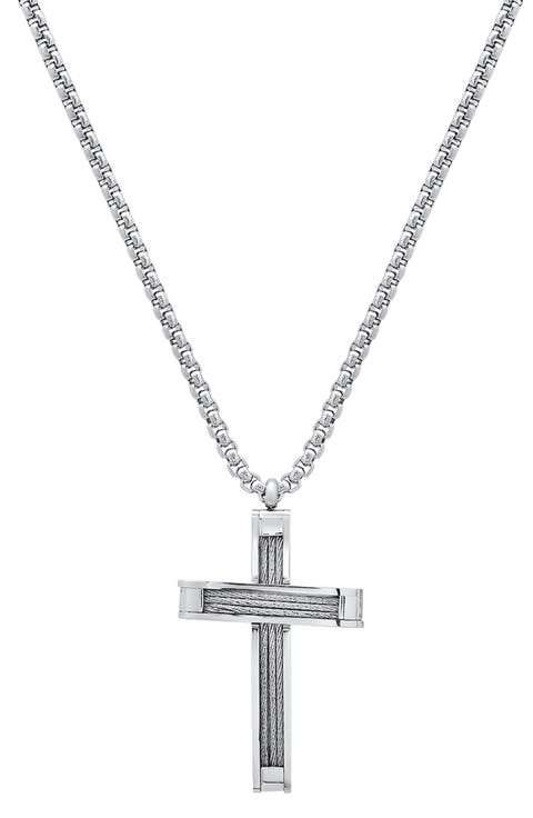 Rope Cross Pendant Necklace