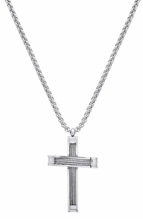 HMY JEWELRY Rope Cross Pendant Necklace