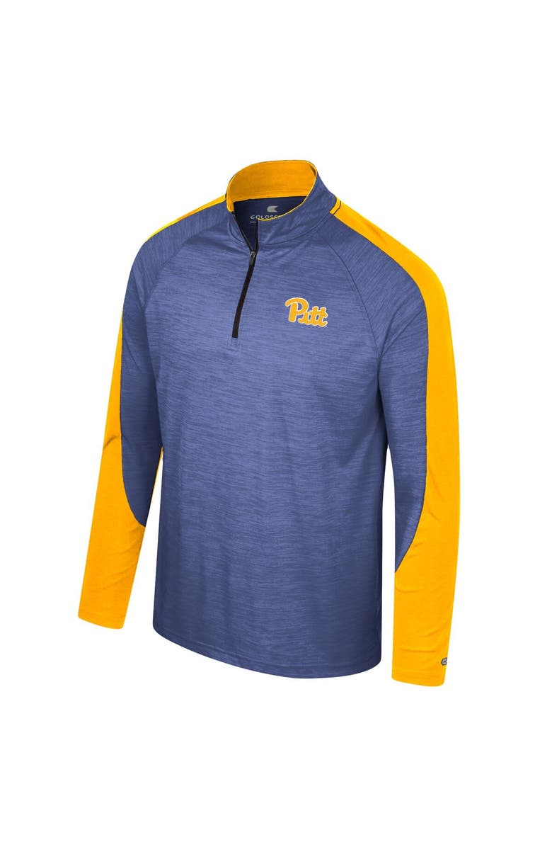 COLOSSEUM Men's Colosseum Royal Pitt Panthers Langmore Raglan Quarter-Zip Top, Alternate, color,