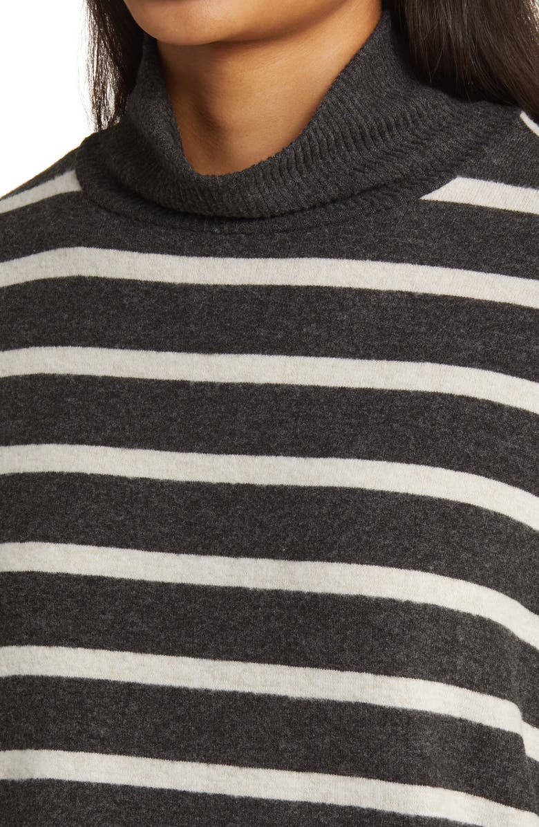 Lucky Brand Cloud Mock Neck Sweater, Alternate, color, Charcoal C